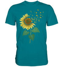 Laden Sie das Bild in den Galerie-Viewer, Vögel Sonnenblumen T-Shirt Garten Vogel Motiv Gärtner Geschenk