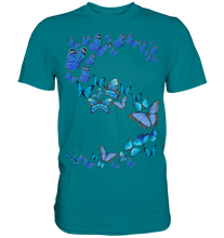 Laden Sie das Bild in den Galerie-Viewer, Schöne Blaue Schmetterlinge T-Shirt
