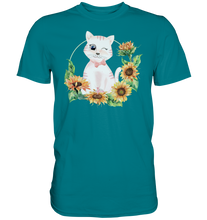 Laden Sie das Bild in den Galerie-Viewer, Katze Sonnenblumen Shirt Gärtner Kätzchen Garten Geschenk