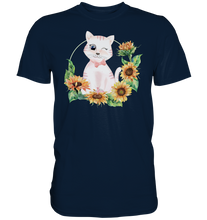 Laden Sie das Bild in den Galerie-Viewer, Katze Sonnenblumen Shirt Gärtner Kätzchen Garten Geschenk