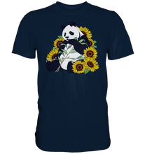 Laden Sie das Bild in den Galerie-Viewer, Panda Sonnenblumen T-Shirt Garten Motiv Gärtner Geschenk