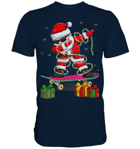 Dabbing Santa Skatboard Weihnachtsmann Lichterkette T-Shirt