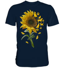 Laden Sie das Bild in den Galerie-Viewer, Katzen Hunde Sonnenblumen Shirt Gärtner Tiere Garten Motiv