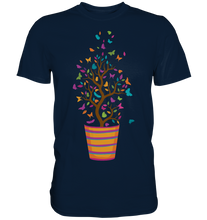 Laden Sie das Bild in den Galerie-Viewer, Blumentopf Bunte Schmetterlinge T-Shirt