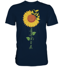 Laden Sie das Bild in den Galerie-Viewer, Dino Sonnenblumen T-Shirt Garten Dinosaurier Motiv Gärtner Geschenk