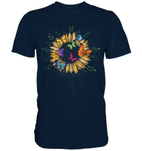 Laden Sie das Bild in den Galerie-Viewer, Sonnenblume Bunte Schmetterlinge T-Shirt