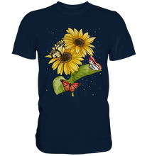 Laden Sie das Bild in den Galerie-Viewer, Schmetterlinge Sonnenblumen T-Shirt Garten Geschenk Gärtner