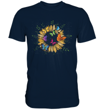Laden Sie das Bild in den Galerie-Viewer, Sonnenblumen Schmetterlinge Shirt Garten Motiv Gärtner Geschenk