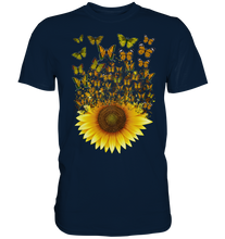 Laden Sie das Bild in den Galerie-Viewer, Sonnenblumen Schmetterling T-Shirt Gärtner Geschenk Garten