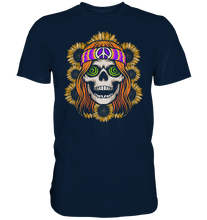 Laden Sie das Bild in den Galerie-Viewer, Hippie Totenkopf Sonnenblumen T-Shirt Gärtner Geschenk Garten