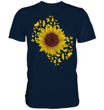 Laden Sie das Bild in den Galerie-Viewer, Frauen Sonnenblume Schmetterlinge T-Shirt