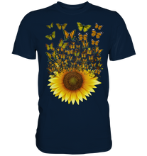 Laden Sie das Bild in den Galerie-Viewer, Frauen Sonnenblume Schmetterling T-Shirt