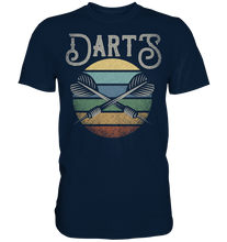 Laden Sie das Bild in den Galerie-Viewer, Vintage Dartpfeile Sunset Darts T-Shirt
