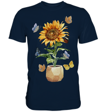 Laden Sie das Bild in den Galerie-Viewer, Frauen Sonnenblume Schmetterlinge T-Shirt