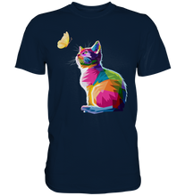 Laden Sie das Bild in den Galerie-Viewer, Schmetterling Mädchen Frauen Katzen T-Shirt