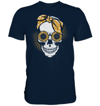 Laden Sie das Bild in den Galerie-Viewer, Totenkopf Sonnenblumen T-Shirt Garten Motiv Gärtner Geschenk