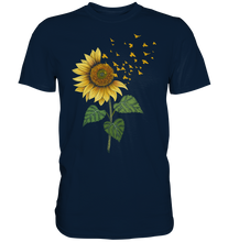 Laden Sie das Bild in den Galerie-Viewer, Vögel Sonnenblumen T-Shirt Garten Vogel Motiv Gärtner Geschenk