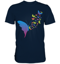 Laden Sie das Bild in den Galerie-Viewer, Bunte Schmetterlinge Silhouette T-Shirt