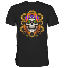 Laden Sie das Bild in den Galerie-Viewer, Hippie Totenkopf Sonnenblumen T-Shirt Gärtner Geschenk Garten