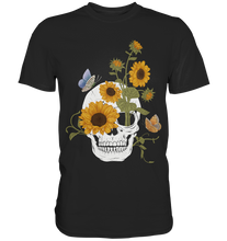 Laden Sie das Bild in den Galerie-Viewer, Sonnenblumen Totenkopf Schmetterling T-Shirt