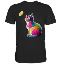 Laden Sie das Bild in den Galerie-Viewer, Schmetterling Mädchen Frauen Katzen T-Shirt