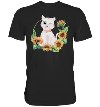 Laden Sie das Bild in den Galerie-Viewer, Katze Sonnenblumen Shirt Gärtner Kätzchen Garten Geschenk