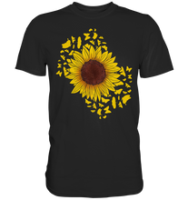 Laden Sie das Bild in den Galerie-Viewer, Frauen Sonnenblume Schmetterlinge T-Shirt