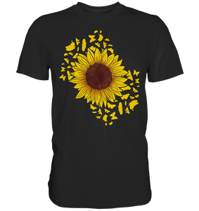 Frauen Sonnenblume Schmetterlinge T-Shirt