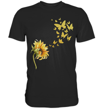 Laden Sie das Bild in den Galerie-Viewer, Sonnenblume Sommer Schmetterlinge T-Shirt