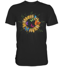 Laden Sie das Bild in den Galerie-Viewer, Sonnenblume Bunte Schmetterlinge T-Shirt