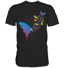 Laden Sie das Bild in den Galerie-Viewer, Bunte Schmetterlinge Silhouette T-Shirt