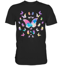 Laden Sie das Bild in den Galerie-Viewer, Farbenfrohe Aquarell Schmetterlinge T-Shirt