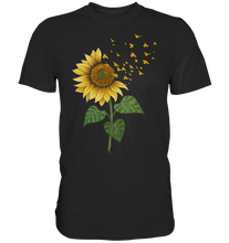 Laden Sie das Bild in den Galerie-Viewer, Vögel Sonnenblumen T-Shirt Garten Vogel Motiv Gärtner Geschenk