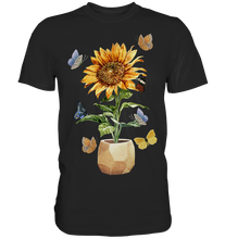 Laden Sie das Bild in den Galerie-Viewer, Frauen Sonnenblume Schmetterlinge T-Shirt