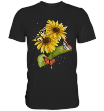 Laden Sie das Bild in den Galerie-Viewer, Schmetterlinge Sonnenblumen T-Shirt Garten Geschenk Gärtner