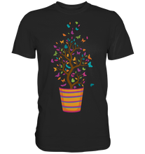 Laden Sie das Bild in den Galerie-Viewer, Blumentopf Bunte Schmetterlinge T-Shirt