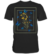 Laden Sie das Bild in den Galerie-Viewer, Frauen Blauer Schmetterling T-Shirt