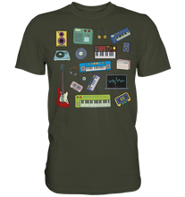 Laden Sie das Bild in den Galerie-Viewer, Retro Synthesizer Gitarre Musikproduzent T-Shirt