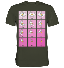 Laden Sie das Bild in den Galerie-Viewer, Gänseblümchen Ja Nein Spiel Garten Motiv Gärtner Shirt