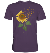 Laden Sie das Bild in den Galerie-Viewer, Vögel Sonnenblumen T-Shirt Garten Vogel Motiv Gärtner Geschenk