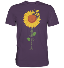 Laden Sie das Bild in den Galerie-Viewer, Dino Sonnenblumen T-Shirt Garten Dinosaurier Motiv Gärtner Geschenk