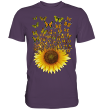 Laden Sie das Bild in den Galerie-Viewer, Frauen Sonnenblume Schmetterling T-Shirt