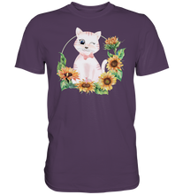 Laden Sie das Bild in den Galerie-Viewer, Katze Sonnenblumen Shirt Gärtner Kätzchen Garten Geschenk
