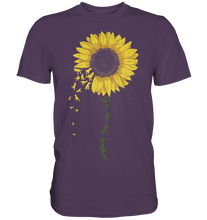 Laden Sie das Bild in den Galerie-Viewer, Dinosaurier Sonnenblumen T-Shirt Dino Garten Motiv Gärtner Geschenk