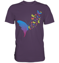 Laden Sie das Bild in den Galerie-Viewer, Bunte Schmetterlinge Silhouette T-Shirt