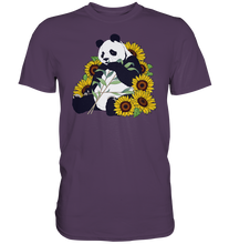 Laden Sie das Bild in den Galerie-Viewer, Panda Sonnenblumen T-Shirt Garten Motiv Gärtner Geschenk