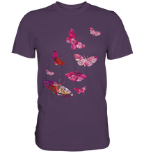 Laden Sie das Bild in den Galerie-Viewer, Lila Rosa Schmetterlinge T-Shirt