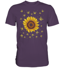 Laden Sie das Bild in den Galerie-Viewer, Sonnenblumen Schmetterling Motiv Gärtner Geschenk Garten T-Shirt