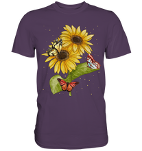 Laden Sie das Bild in den Galerie-Viewer, Sonnenblumen Schmetterlinge T-Shirt