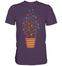 Laden Sie das Bild in den Galerie-Viewer, Blumentopf Bunte Schmetterlinge T-Shirt